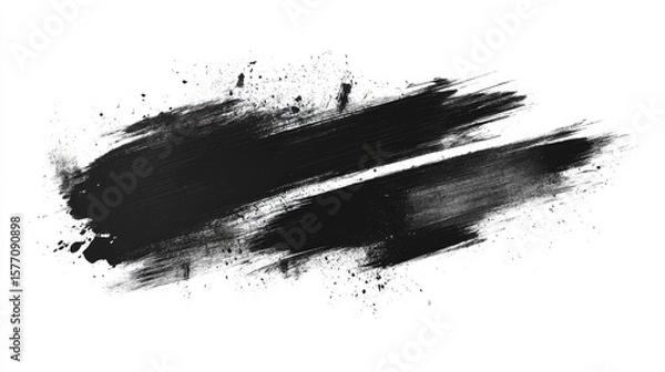 Fototapeta Abstract grunge brush strokes background in black and white textures, with rough lines for creative design projects