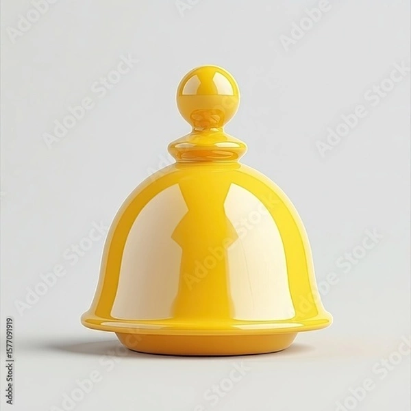 Fototapeta Bright Yellow Notification Bell Icon Symbolizing Alerts and Reminders