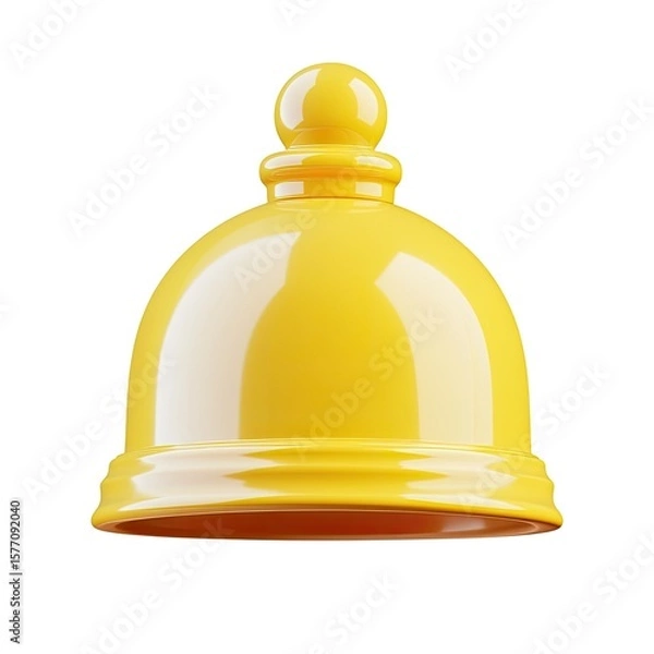 Fototapeta Vibrant yellow notification bell icon with smooth cartoonish style