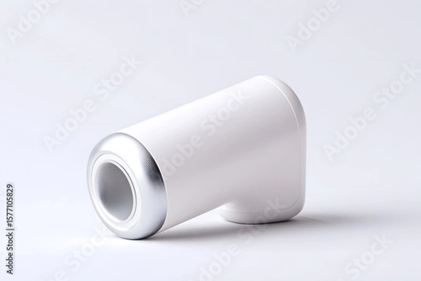 Fototapeta Medical inhaler device with ergonomic design, isolated on soft white