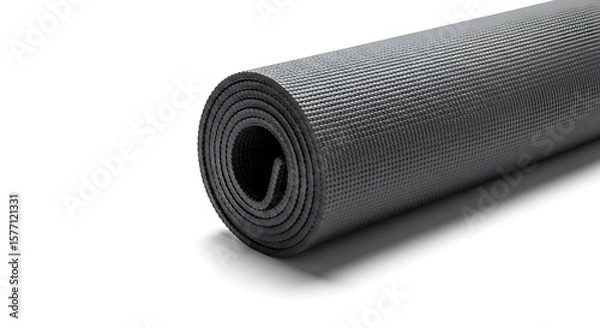 Fototapeta Isolated black plastic container and bottle with a metal oil filter tube on a white background