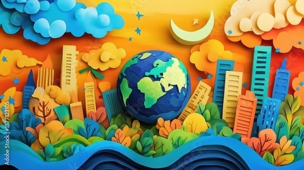 Fototapeta World Bicycle Day Background with Copy Space for an Eco-Friendly Concept space, Eco