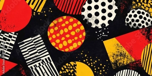 Fototapeta African Tradition: Abstract Tribal Pattern in Pop Art Style for Textiles and pattern, ethnic background, traditonal texture