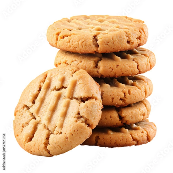Fototapeta Delicious Peanut Butter Cookies A CloseUp of Buttery Crispy Treats isolated on transparent background