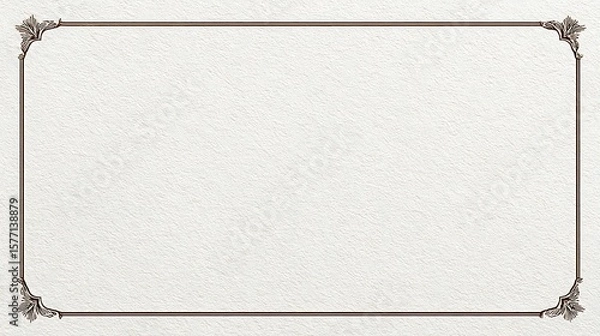 Obraz Elegant lace border frame on a clean white background, showcasing intricate decorative patterns with delicate symmetrical details for invitation or design use.