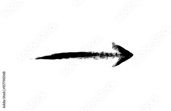 Fototapeta Arrow vector marker isolated mark hand draw. grunge