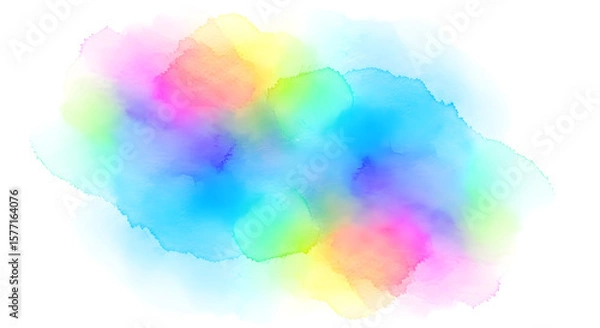 Fototapeta Colorful abstract watercolor background with hand-painted texture and vibrant rainbow tones