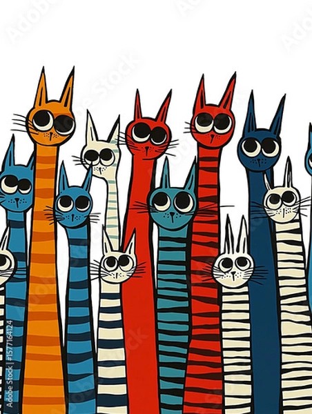 Obraz funny cartoon cats