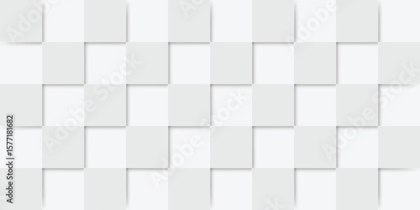 Fototapeta Abstract Geometric Pattern of Interlocking Squares in Light Gray