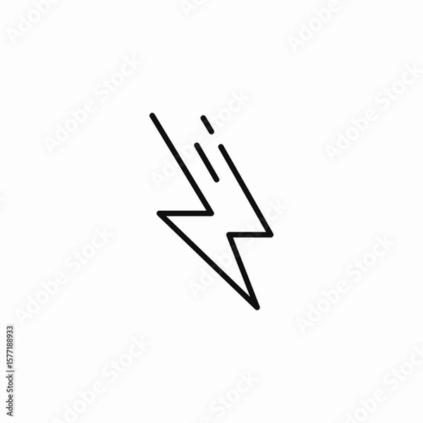Fototapeta fast speed lightning icon sign vector