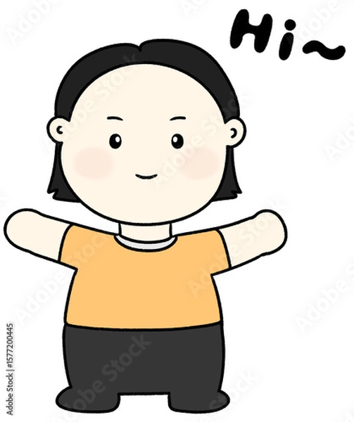 Obraz 인사하는 일러스트