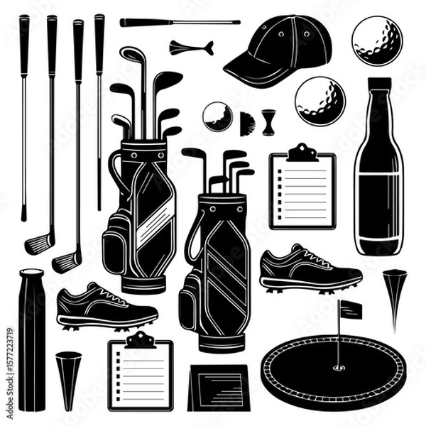Fototapeta golf elements Vector Illustration