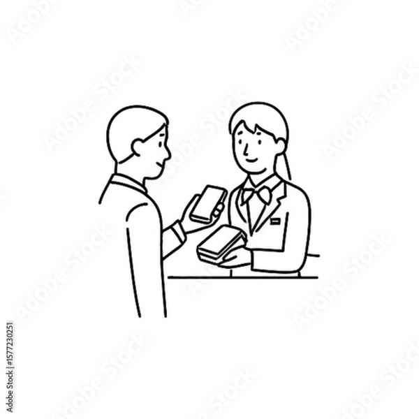 Obraz モバイル決済シーンのイラスト１１