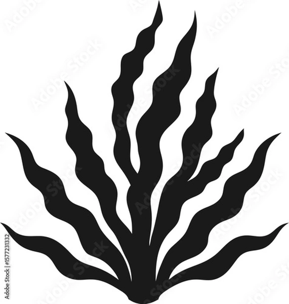 Obraz Seaweed silhouette Vector Illustration on White Background
