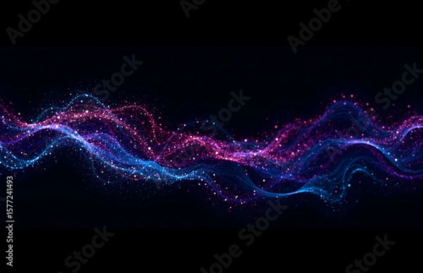 Obraz Colorful Particle Wave Effect Background