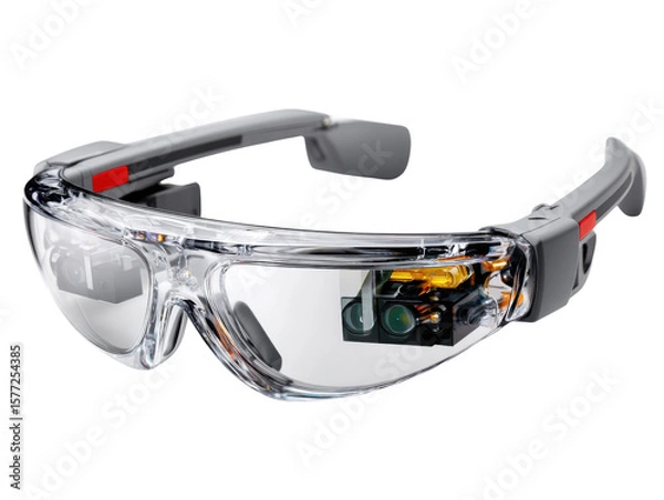 Obraz Futuristic Eyewear: A close-up shot reveals a pair of cutting-edge, high-tech glasses, showcasing innovation in wearable technology and offering a glimpse into the future. 