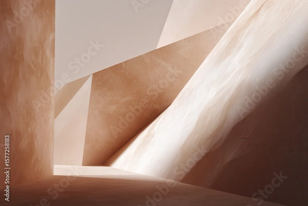 Fototapeta photorealistic ultraminimalist design featuring abstract forms that emphasize play of light and shadow