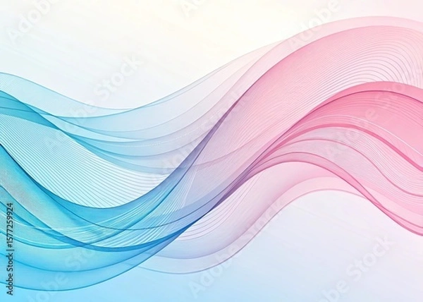 Fototapeta Simple gradient purple abstract background with smooth waves curves flowing