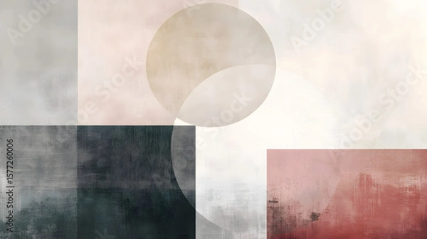 Obraz Abstract circle and square layout texture 