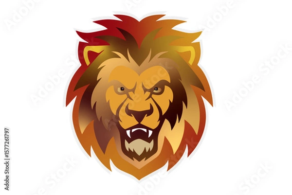Fototapeta lion head vector illustration
