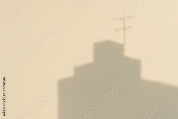 Fototapeta Urban Building Shadow Overlay on Textured Wall – Minimalist Abstract Art