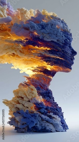 Fototapeta Vibrant Abstract Sculpture with Dynamic Colors