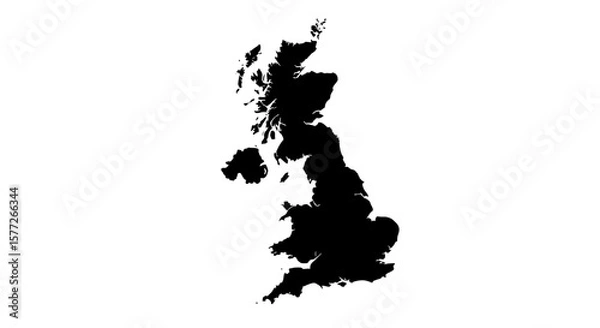Obraz United Kingdom Map Silhouette Vector