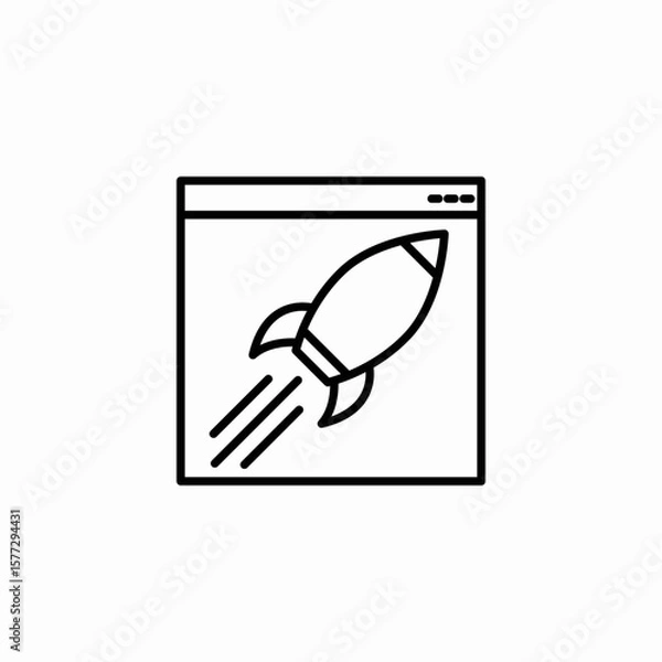 Obraz launch page icon sign vector