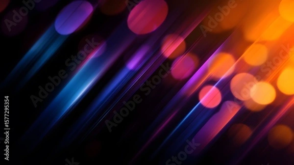 Fototapeta Abstract Bokeh Lights with Diagonal Stripes