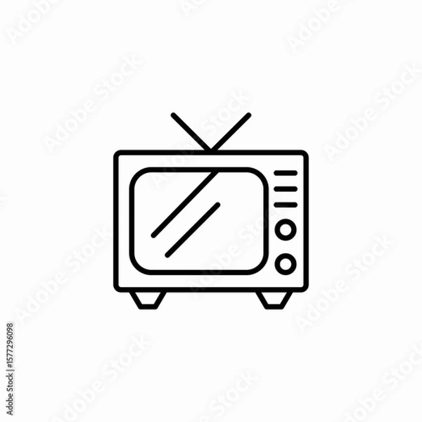 Obraz retro tv icon sign vector