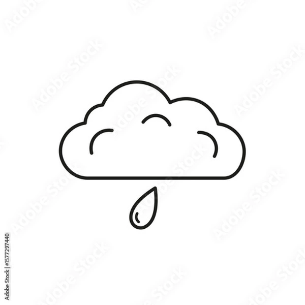 Obraz A simple cloud with rain on a white background