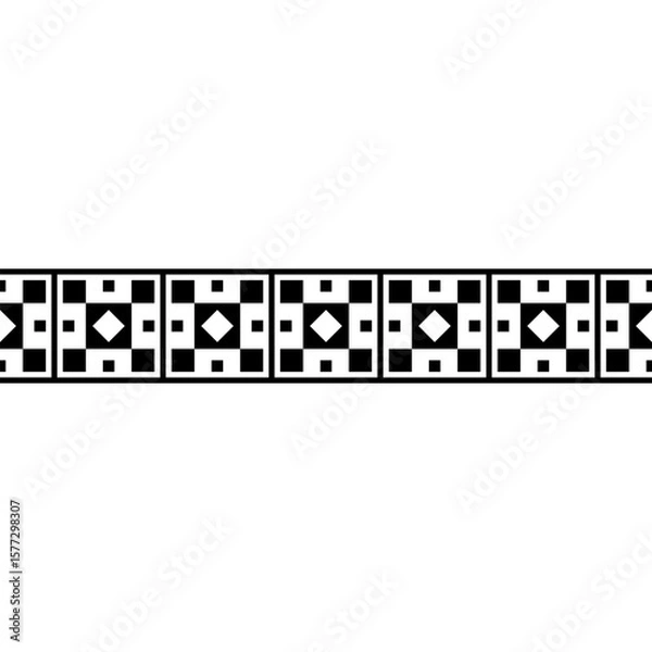 Fototapeta Square Stripe Pattern made from shape combination in black and white color. Can be used for a combination of carpet, paper, clothes or curtain frames