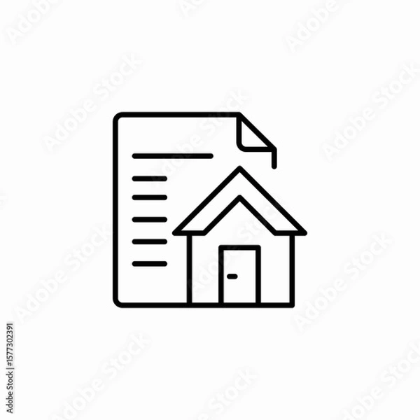 Obraz housing contract icon sign vector