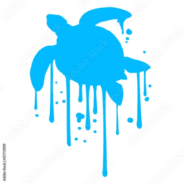Fototapeta Water Turtle Slime Ink Stain Color Graffiti Drop Spray