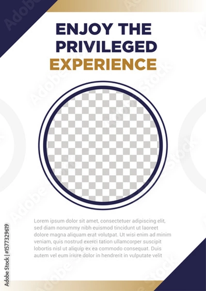 Obraz Luxury Flyer Template with Elegant Gold and Navy Design for Premium Promotions