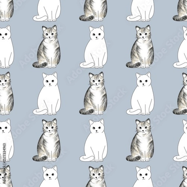 Obraz Cute cat pattern images are suitable for printing on product surfaces.