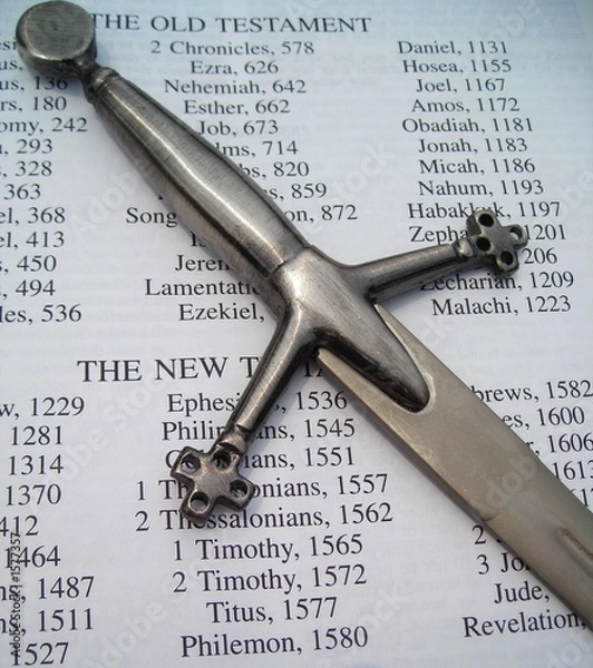 Obraz Biblia i miecz