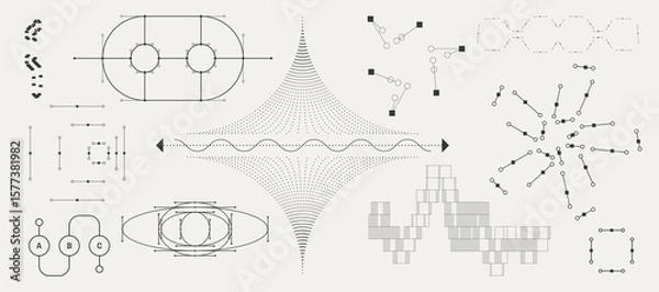 Fototapeta Utilitarian Graphic Set Diagrams, Shapes, Lines. Fully editable Vector assets