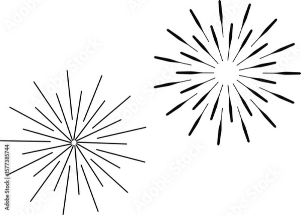 Obraz New Year Fireworks Vector Illustration. Starbursts Set.