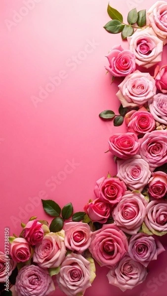 Obraz bouquet of pink roses with copy space