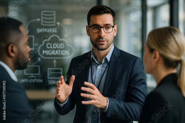 Obraz IT Consultant Discussing Cloud Migration Strategy for Digital Transformation