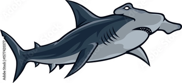 Obraz Illustration of Big Hammerhead Shark