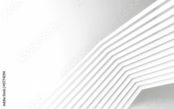 Obraz Abstract white panels with copyspace for text. 3D render