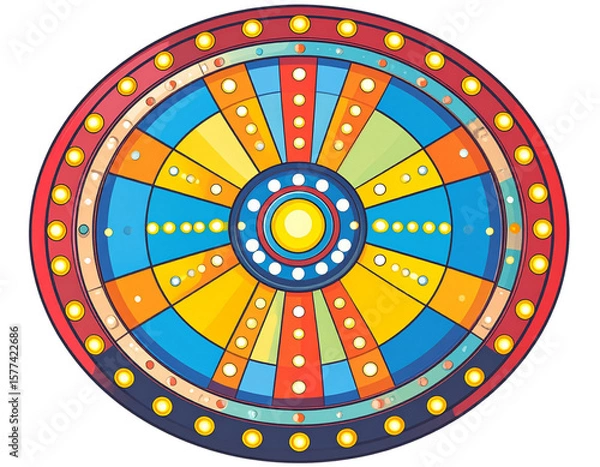 Obraz Cartoon UFO Flying Saucer – Top View