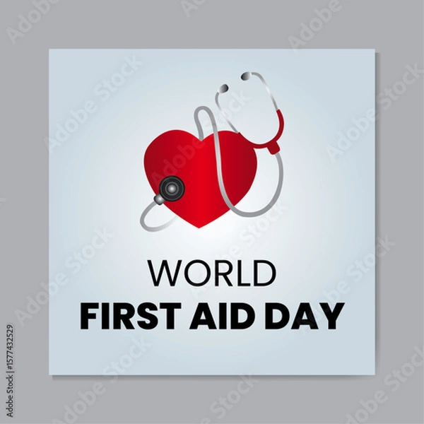 Fototapeta Modern Design for World First Aid Day.