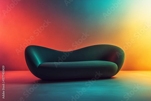 Obraz sofa with a matte finish, placed against a moody gradient backdrop for a striking contrast.