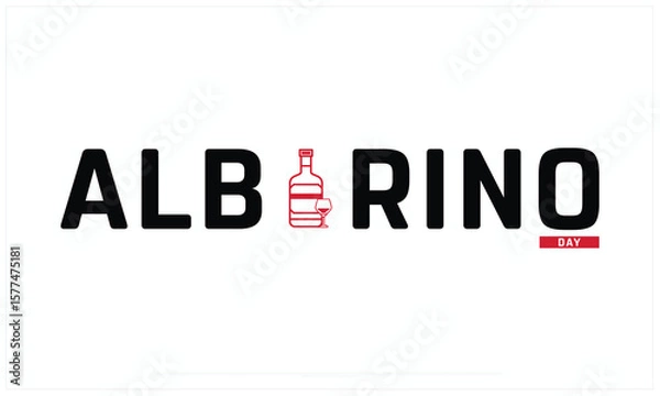 Fototapeta Albarino Day design on white background, Typographic Design of Albarino Day, Vector Design of Albarino Day, Albarino Day Design
