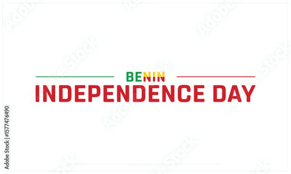 Fototapeta Benin Independence Day design on white background, Typographic Design of Benin Independence Day, Vector Design of Benin Independence Day, Benin Independence Day