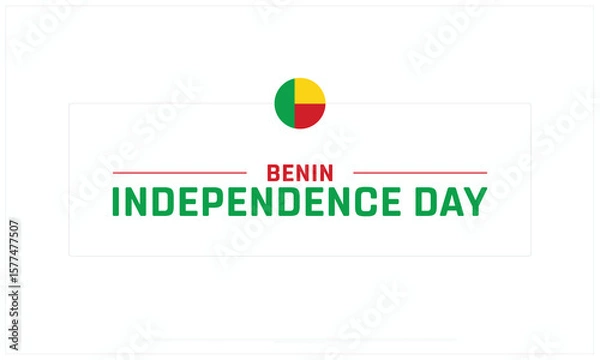 Fototapeta Benin Independence Day design on white background, Typographic Design of Benin Independence Day, Vector Design of Benin Independence Day, Benin Independence Day