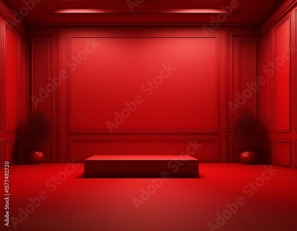 Fototapeta red room studio 3d rendering